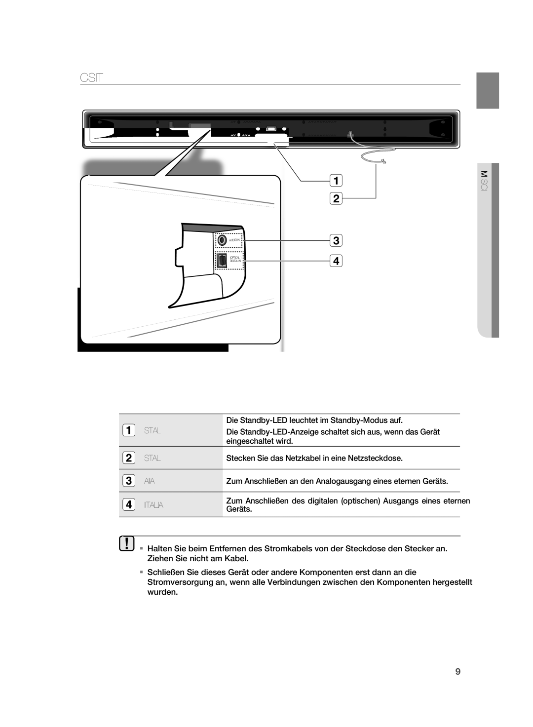 Samsung HT-WS1R/EDC, HT-WS1G/EDC, HT-WS1R/XEF, HT-SB1R/XEF, HT-WS1G/XEF, HT-SB1G/XEF manual RücKSEITE 