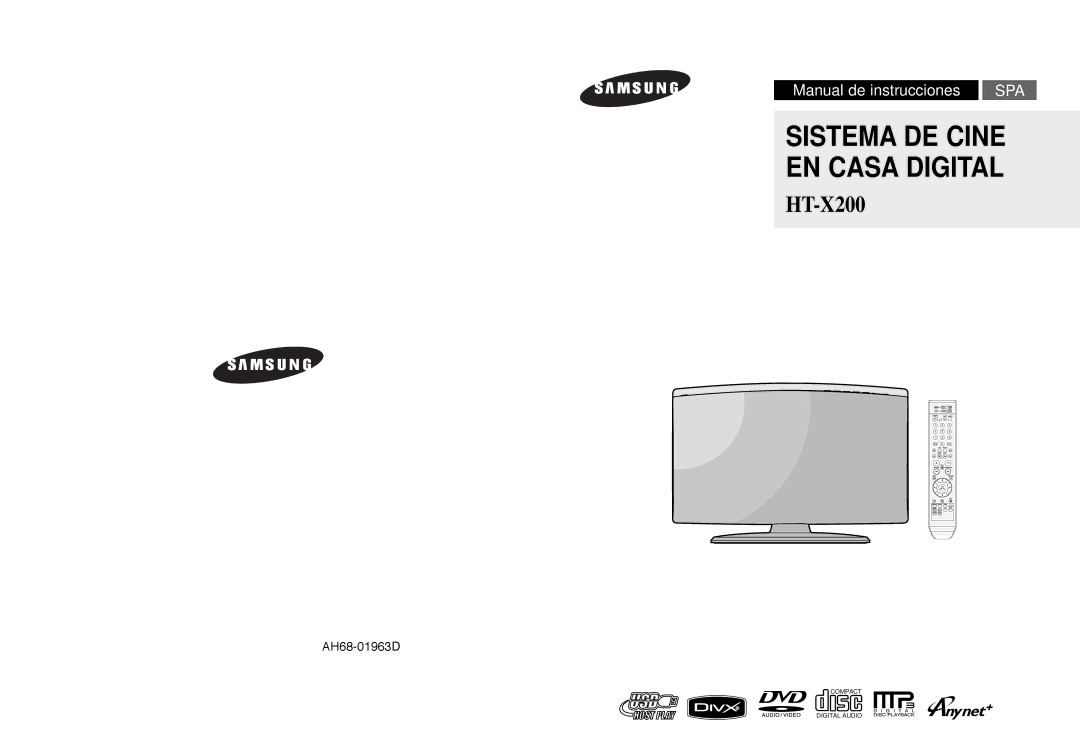 Samsung HT-X200R/XEO, HT-X200R/XET, HT-X200T/MEA manual Sistema DE Cine EN Casa Digital 