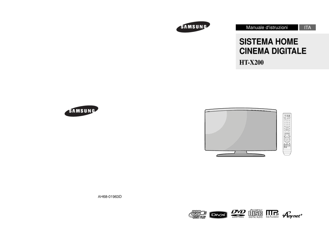 Samsung HT-X200R/XET manual Sistema Home Cinema Digitale 