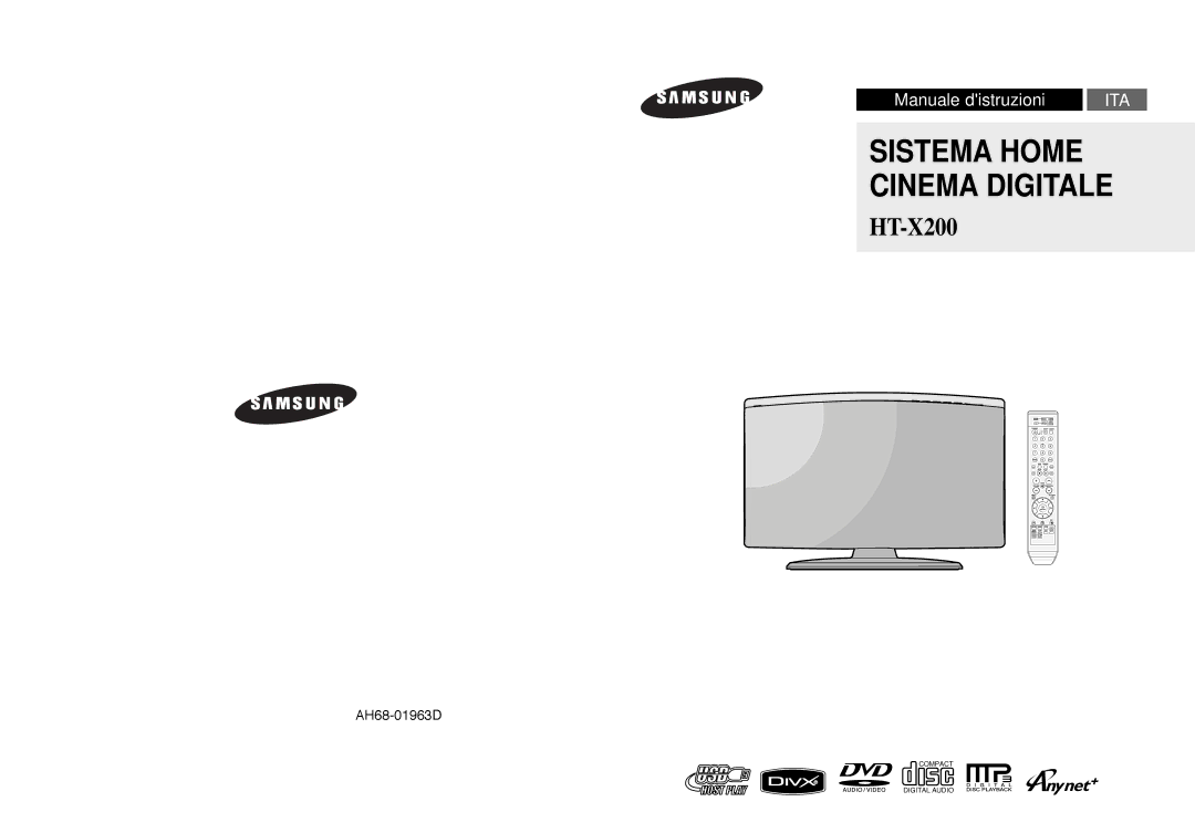 Samsung HT-X200R/XEF, HT-X200T/ADL, HT-X200R/XET, HT-X200R/XEO manual Digital Home Cinema System 