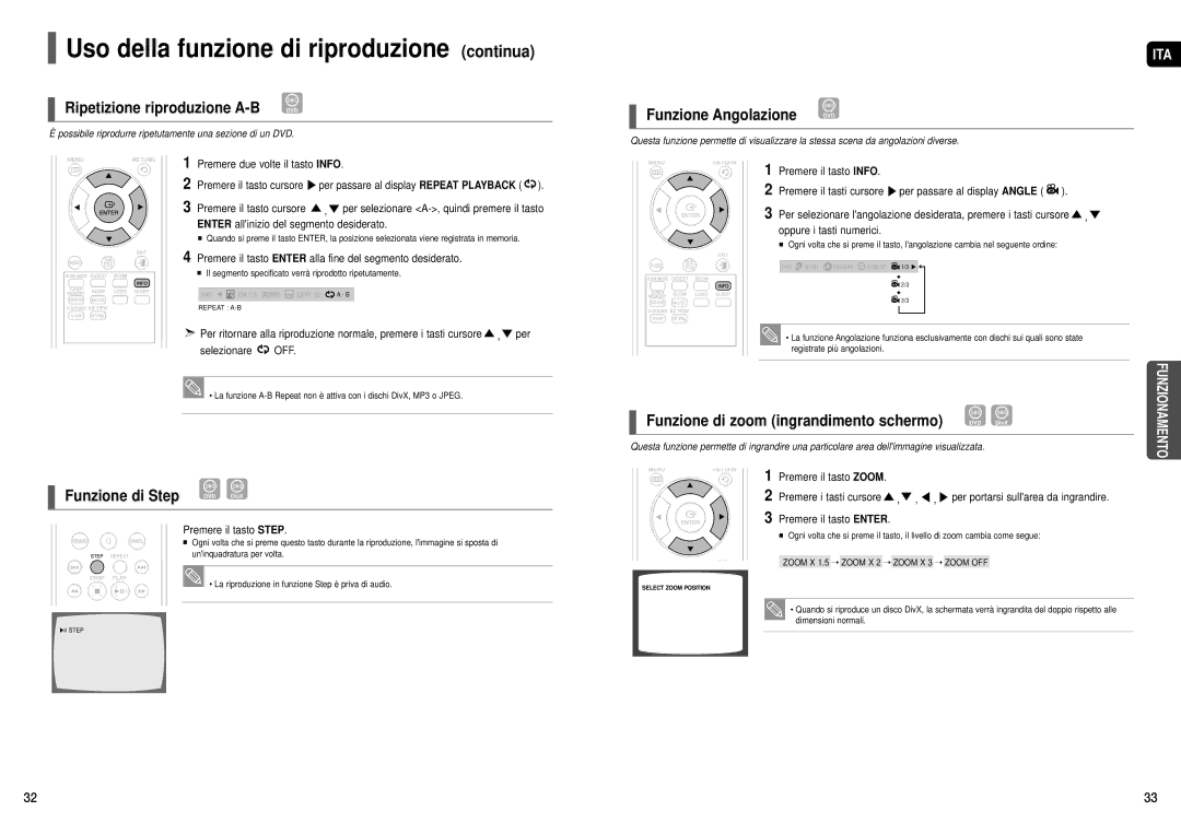 Samsung HT-X200R/XET manual Premere due volte il tasto Info, Premere il tasto cursore, Premere il tasto Step 