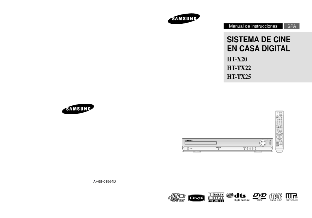 Samsung HT-X20R/XEO, HT-X20R/XET, HT-X20T/MEA manual Sistema DE Cine EN Casa Digital 