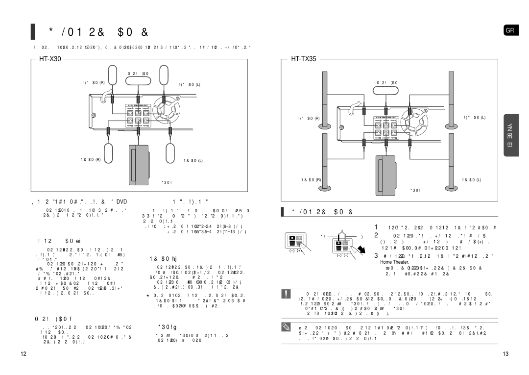 Samsung HT-X30R/XEO manual Σύνδεση των Ηχείων, Σynδeσ, Eiσ 