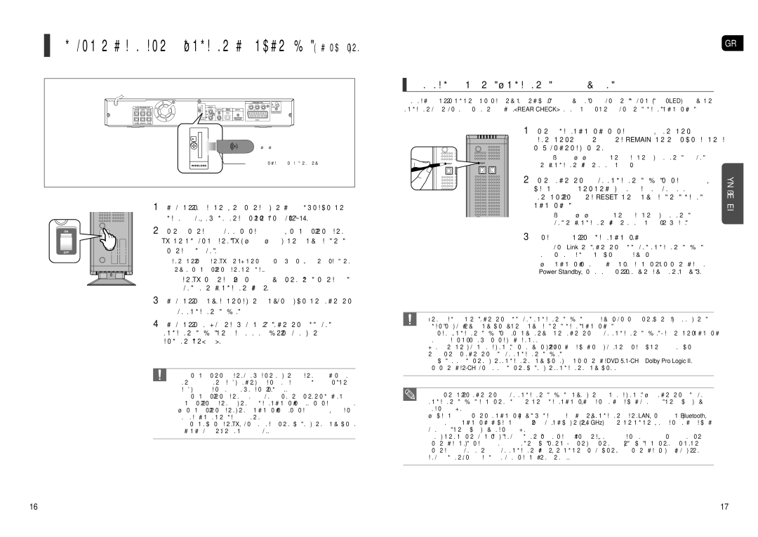 Samsung HT-X30R/XEO Επαναρύθμιση της Ασύρματης Επικοινωνίας, Χρησιμοποιήστε ένα στυλό ή μια μικρή λαβίδα για να, Συσκευής 