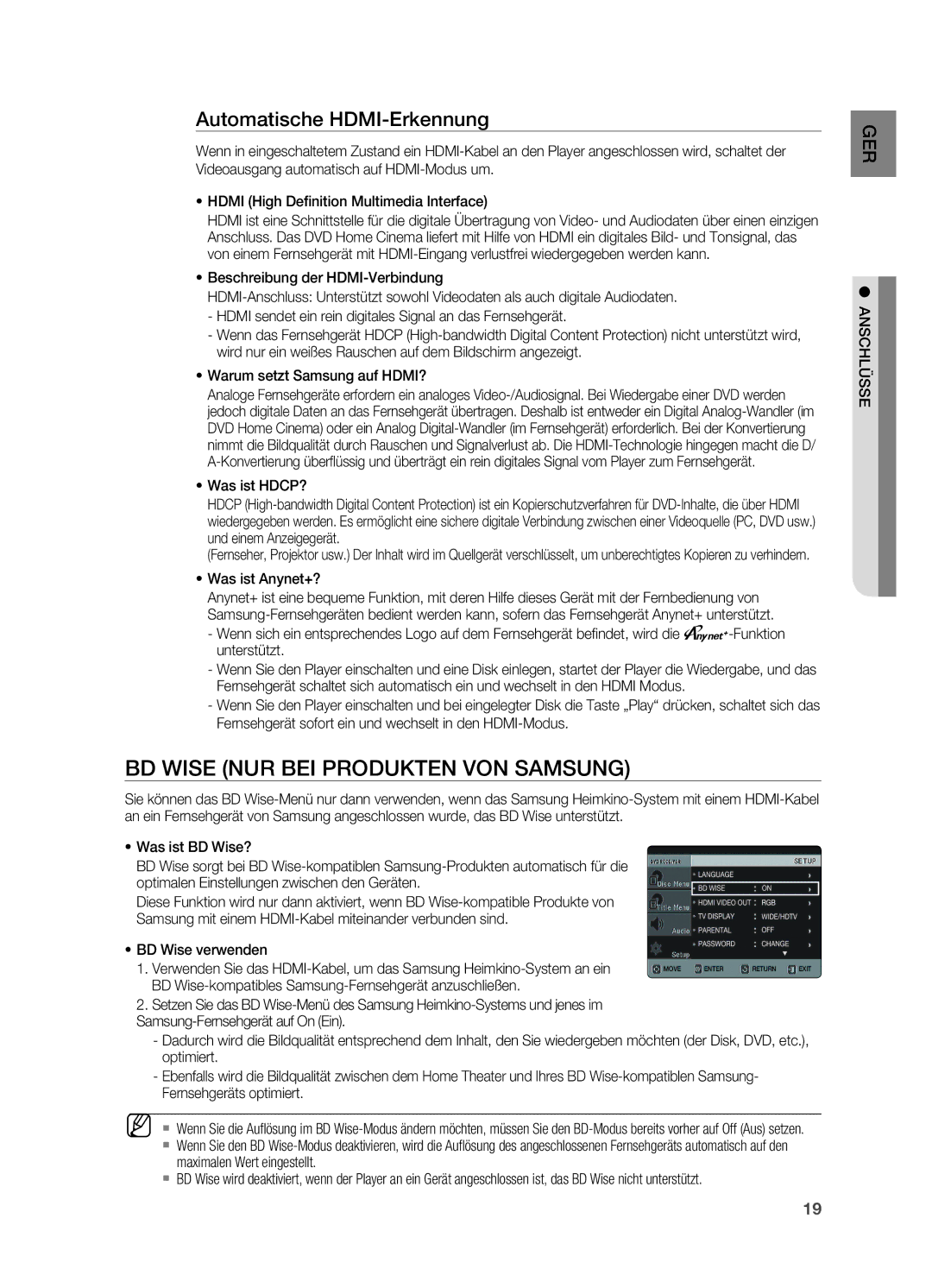 Samsung HT-X620T/XEF, HT-X620T/EDC BD Wise nur bei Produkten von Samsung, Automatische HDMI-Erkennung, ~ Was ist Anynet+? 