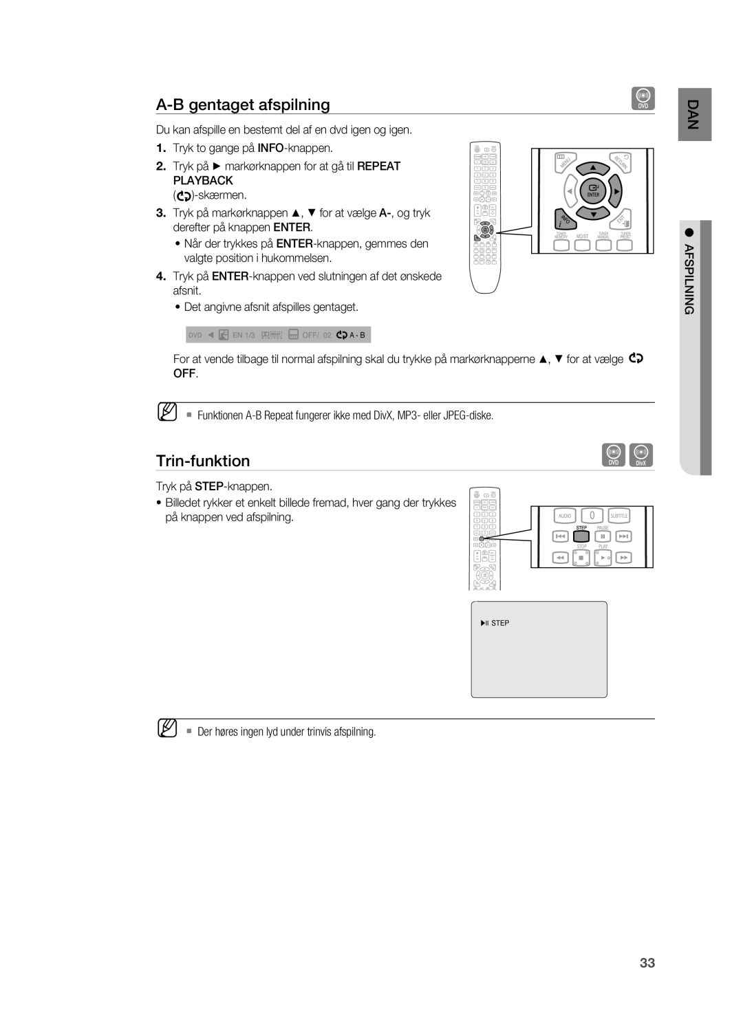 Samsung HT-X620T/XEE manual Trin-funktion 