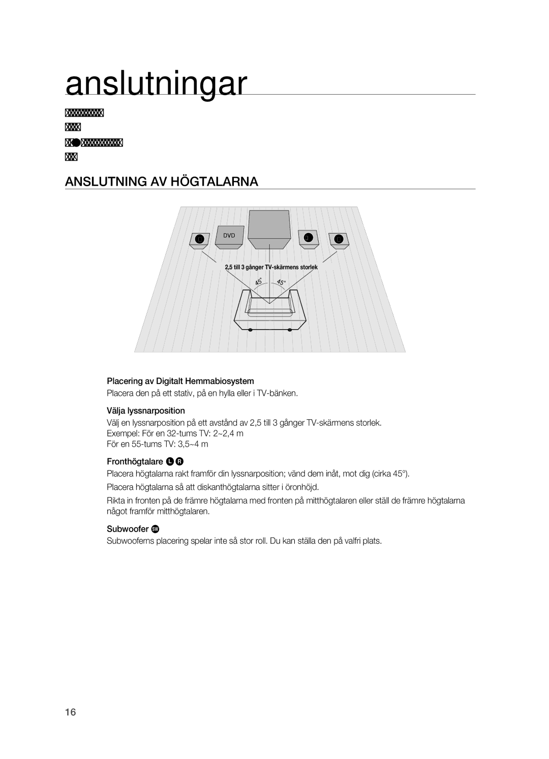 Samsung HT-X620T/XEE manual Anslutningar, Anslutning av Högtalarna 