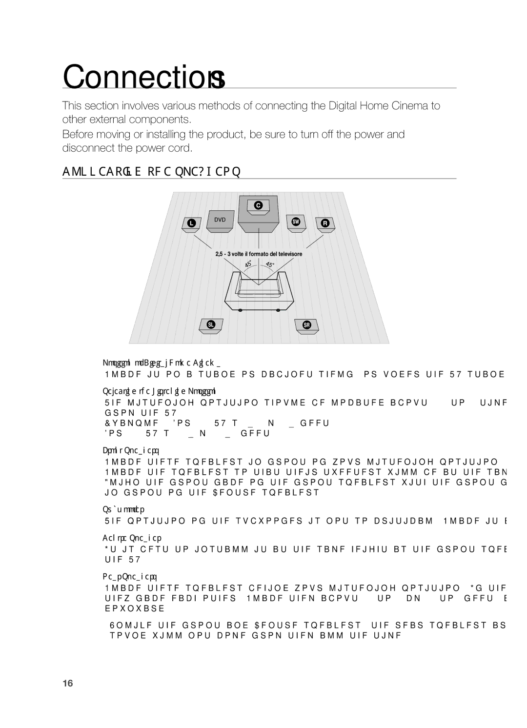 Samsung HT-X625T/EDC, HT-X625T/XET, HT-X625T/XEE manual Connections, Connecting the Speakers, Front Speakers ei 