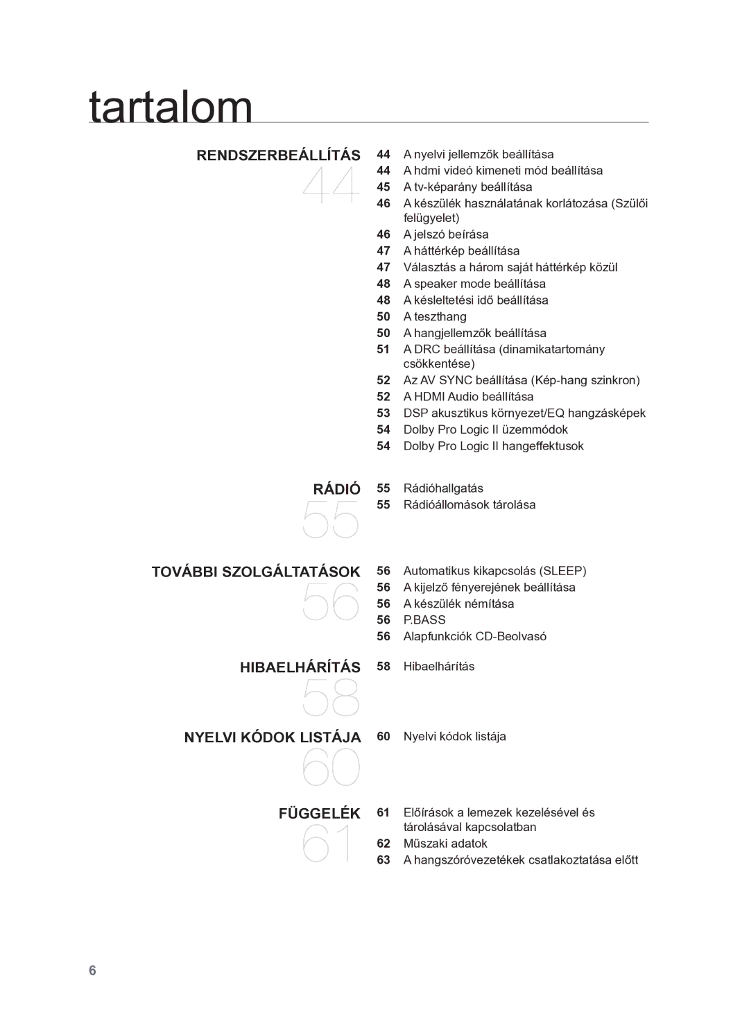 Samsung HT-X625T/XET, HT-X625T/EDC manual Rendszerbeállítás, Rádióhallgatás 