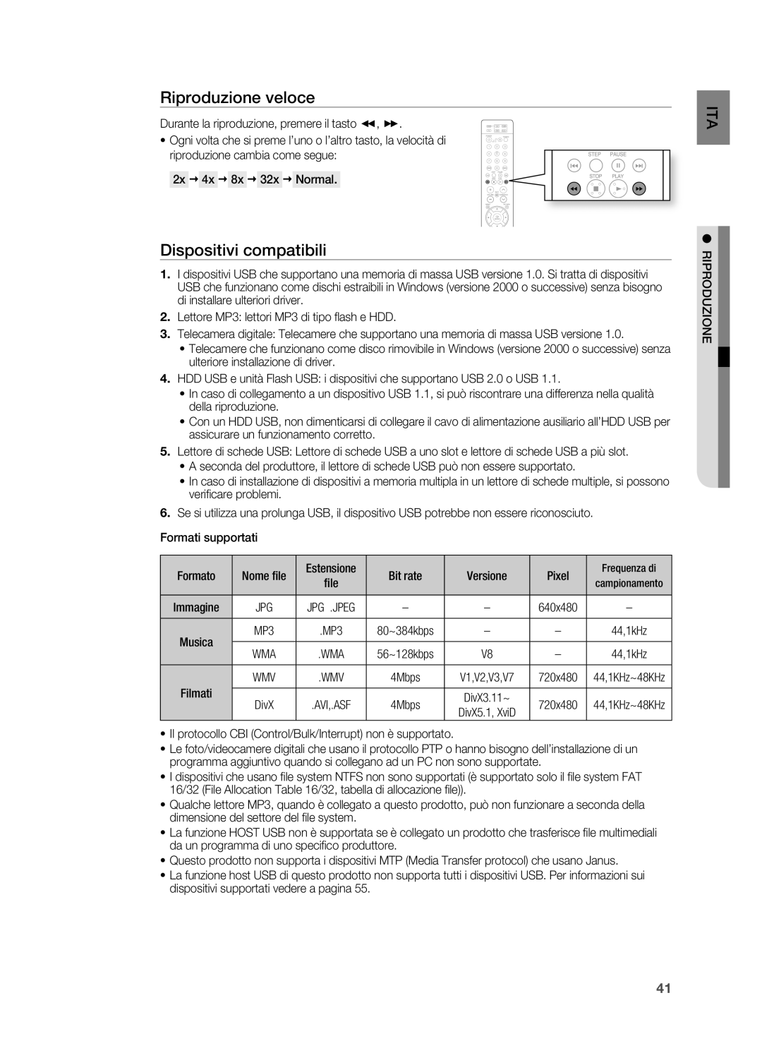 Samsung HT-X710T/XET, HT-X710T/EDC manual Dispositivi compatibili, Bit rate Versione Pixel 