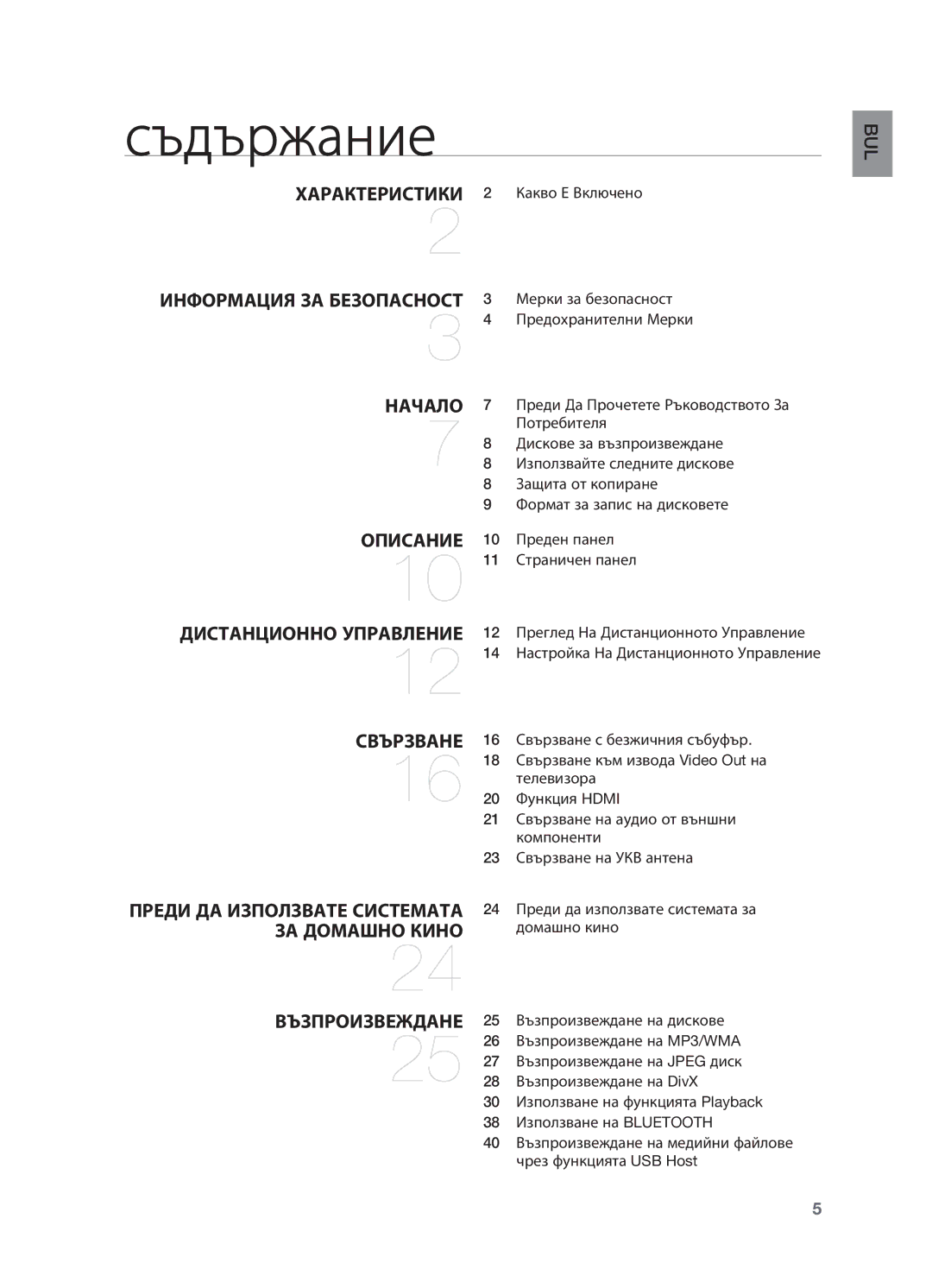 Samsung HT-X710T/EDC manual Съдържание 