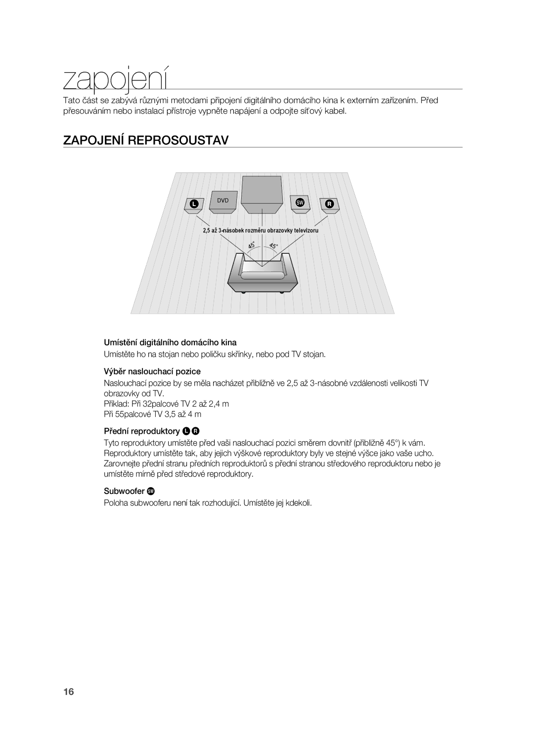 Samsung HT-X710T/EDC manual Zapojení reprosoustav 