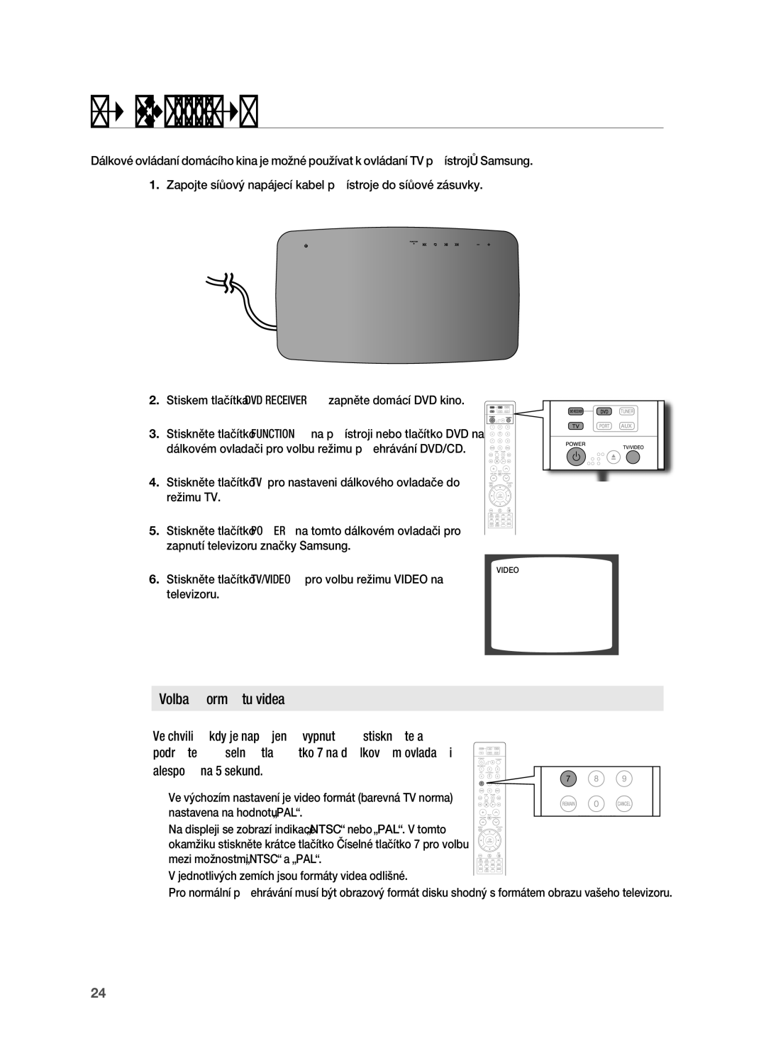 Samsung HT-X710T/EDC manual Než začnete své domácí kino používat, ~ V jednotlivých zemích jsou formáty videa odlišné 