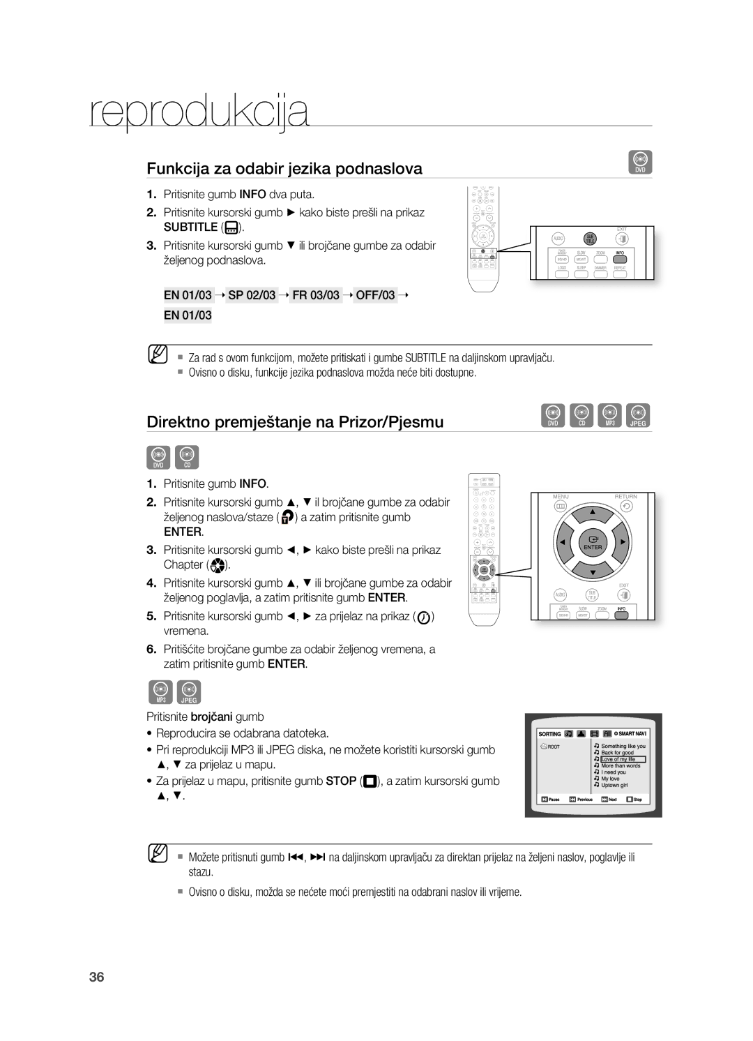 Samsung HT-X710T/EDC manual Bag, Funkcija za odabir jezika podnaslova 