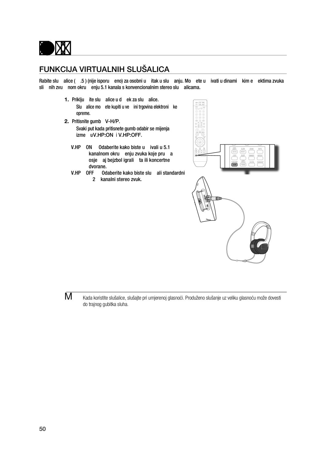 Samsung HT-X710T/EDC manual FUnkCija ViRTUalniH SlUŠaliCa 