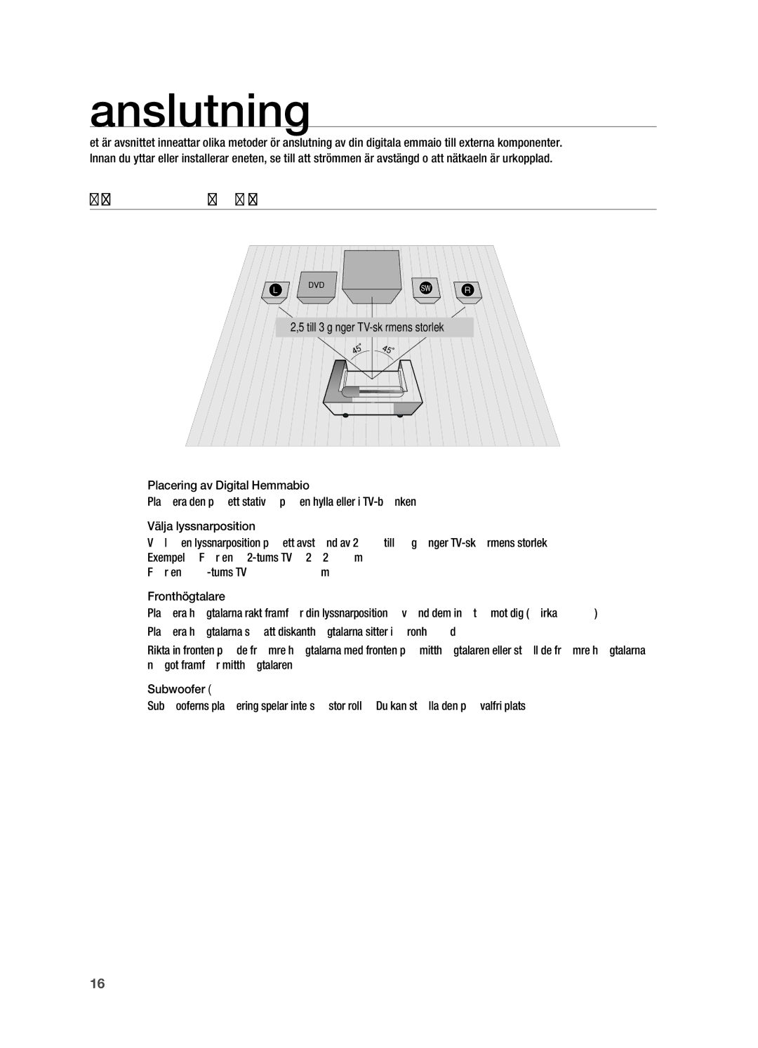 Samsung HT-X710T/XEE manual Anslutning av Högtalarna 