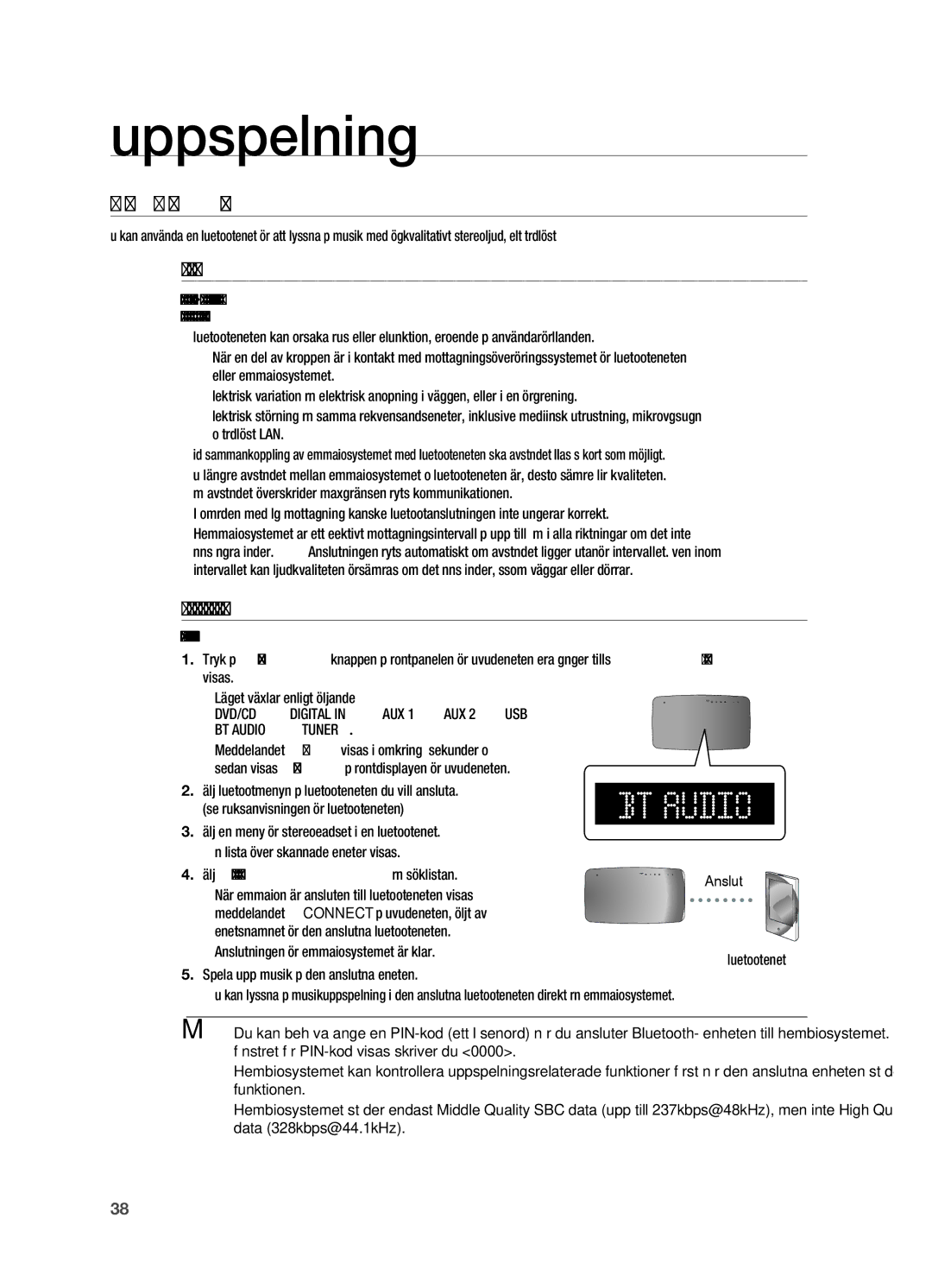 Samsung HT-X710T/XEE Använda Bluetooth, Vad är Bluetooth?, Så här ansluter du hemmabiosystemet till en Bluetooth-enhet 