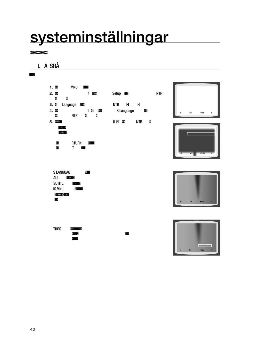 Samsung HT-X710T/XEE manual Systeminställningar, Välja språk, LJUD-, UNDERTEXT- och SKIVMENY-språk kan väljas 