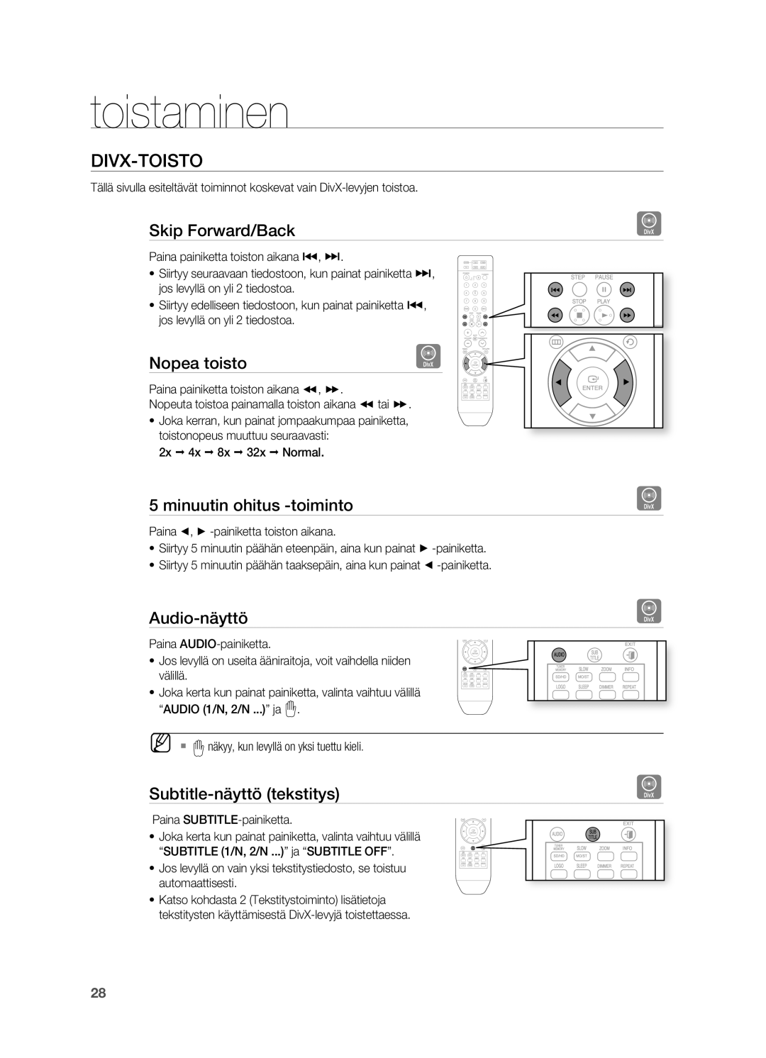 Samsung HT-X710T/XEE manual DIVX-ToISTo 