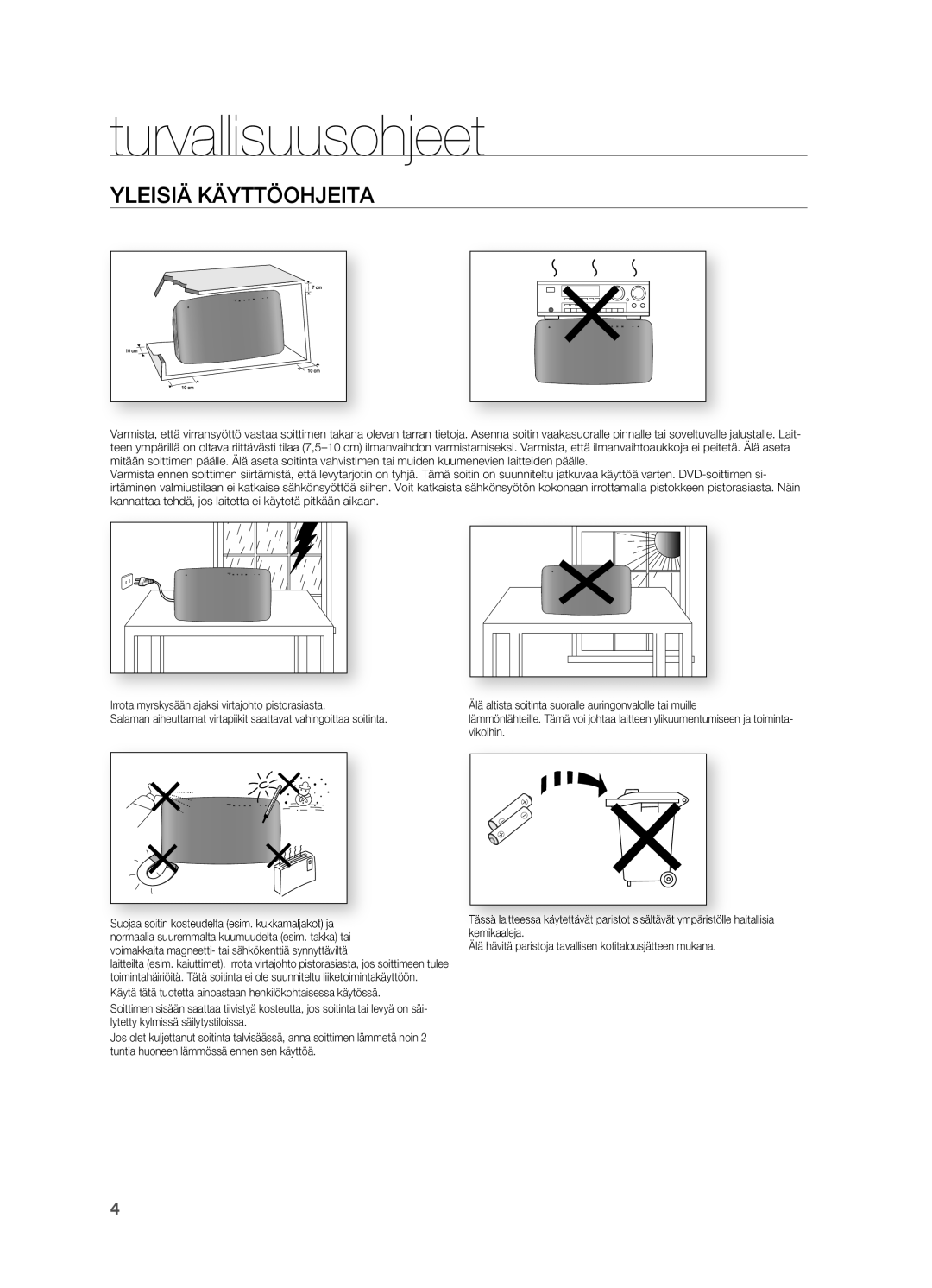 Samsung HT-X710T/XEE manual Yleisiä KÄYTTÖoHjEITA 