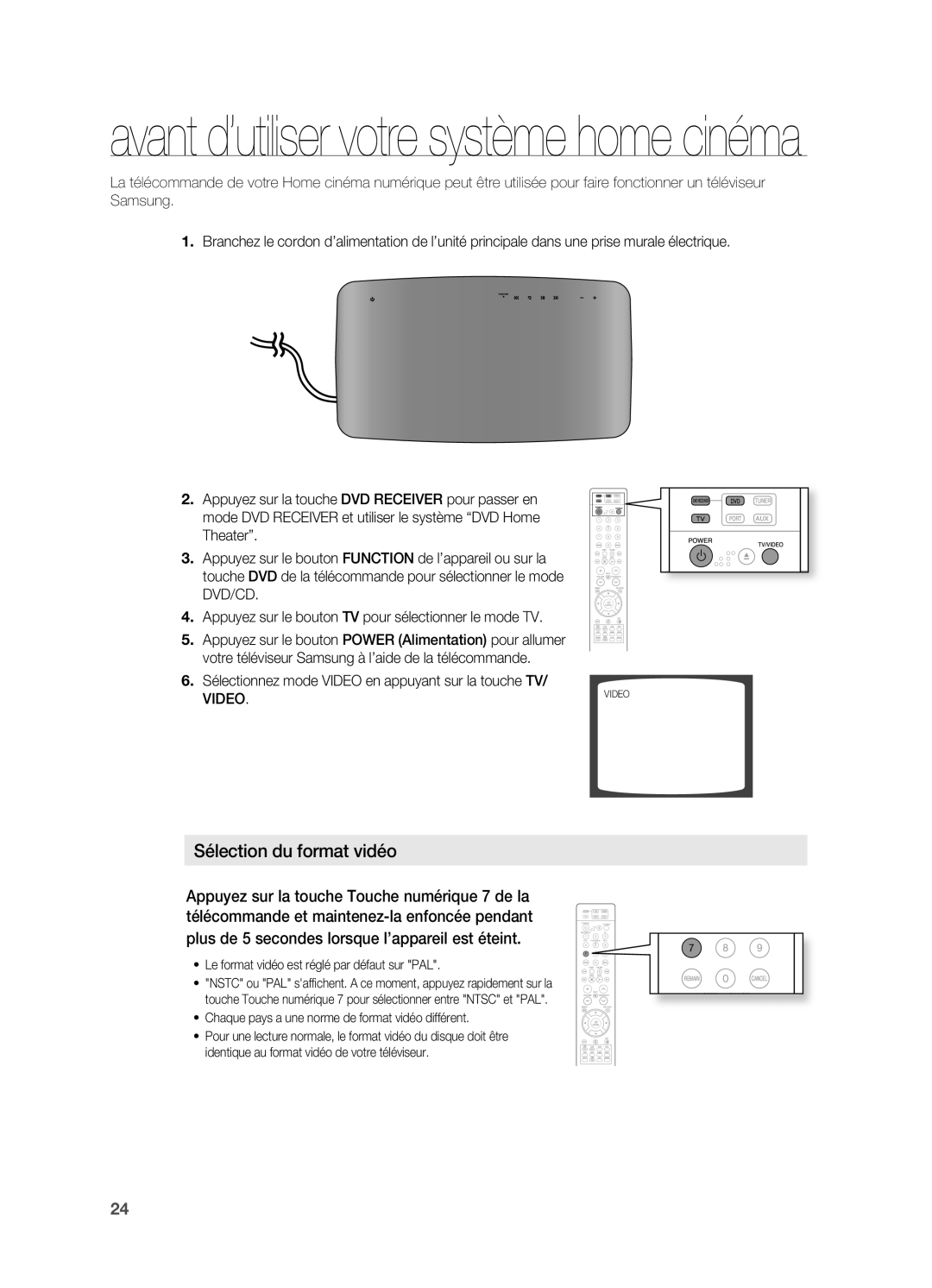 Samsung HT-X710T/XEF manual Avant d’utiliser votre système home cinéma 