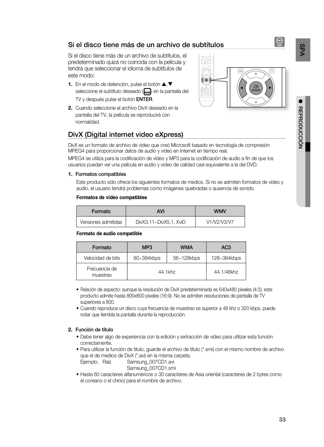 Samsung HT-X715T/XET Si el disco tiene más de un archivo de subtítulos, DivX Digital internet video eXpress, Este modo 