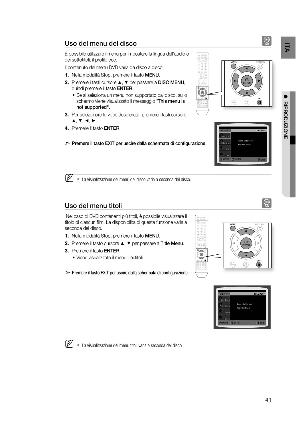 Samsung HT-X715T/EDC manual Uso del menu del disco, Uso del menu titoli 