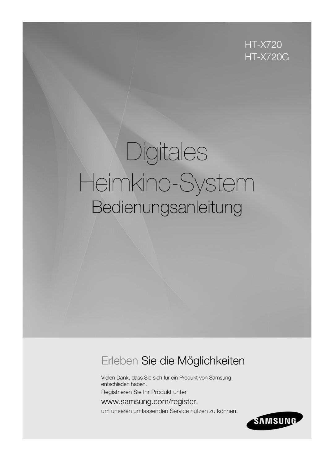 Samsung HT-X720GT/XEU, HT-X720GT/EDC, HT-X720GT/XEF, HT-X720T/XEF manual Digitales Heimkino-System 