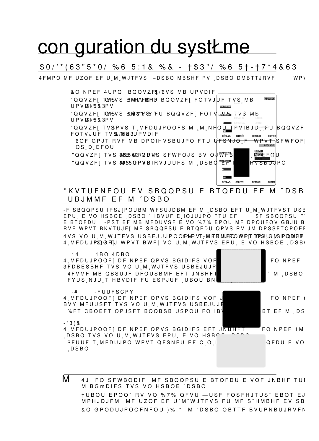 Samsung HT-X720GT/XEF, HT-X720T/XEF Configuration du type de l’écran du téléviseur, Large, ’afficher sur un grand écran 