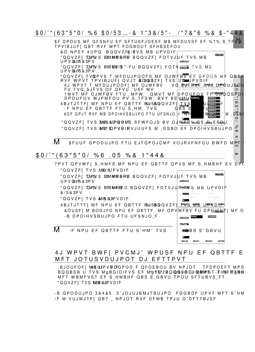 Samsung HT-X720T/XEF, HT-X720GT/XEF Configuration du contrôle parental Niveau de classement, Configuration du mot de passe 