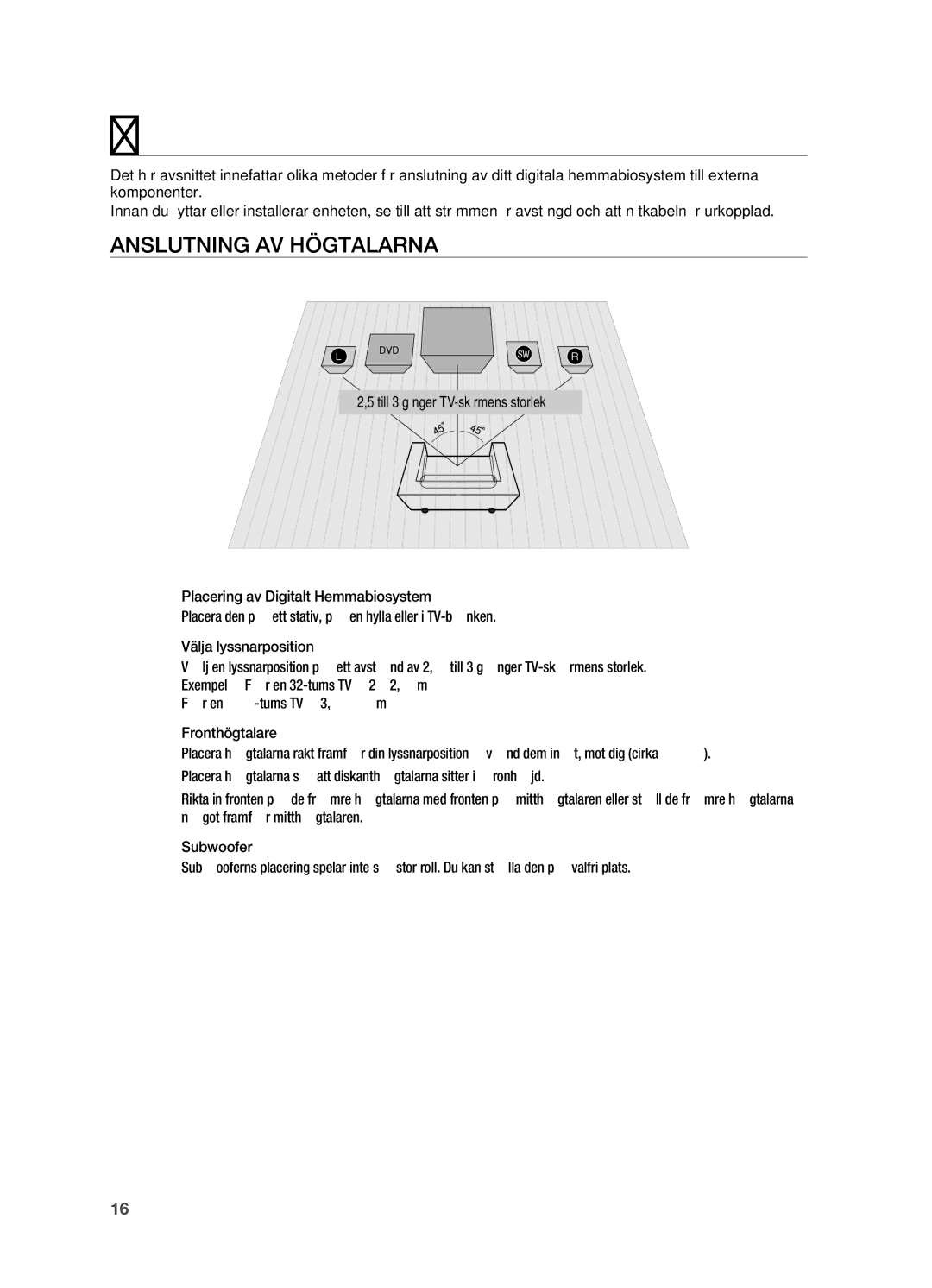 Samsung HT-X720T/XEE, HT-X720GT/XEE manual Anslutning av Högtalarna 