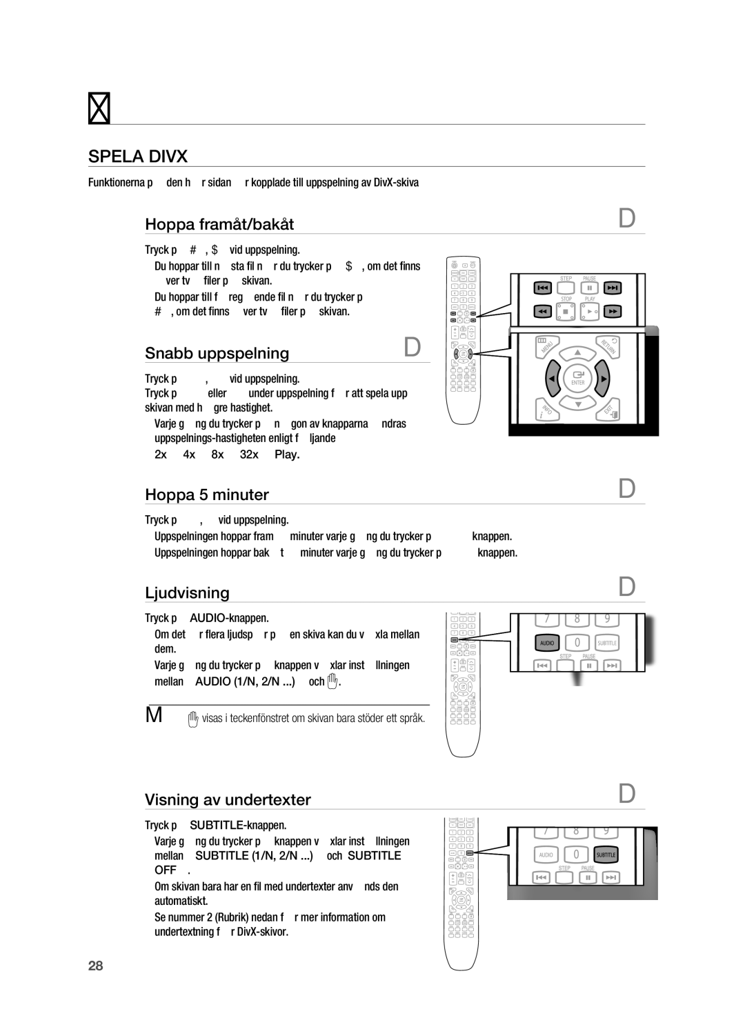 Samsung HT-X720T/XEE, HT-X720GT/XEE manual SpElA Divx 