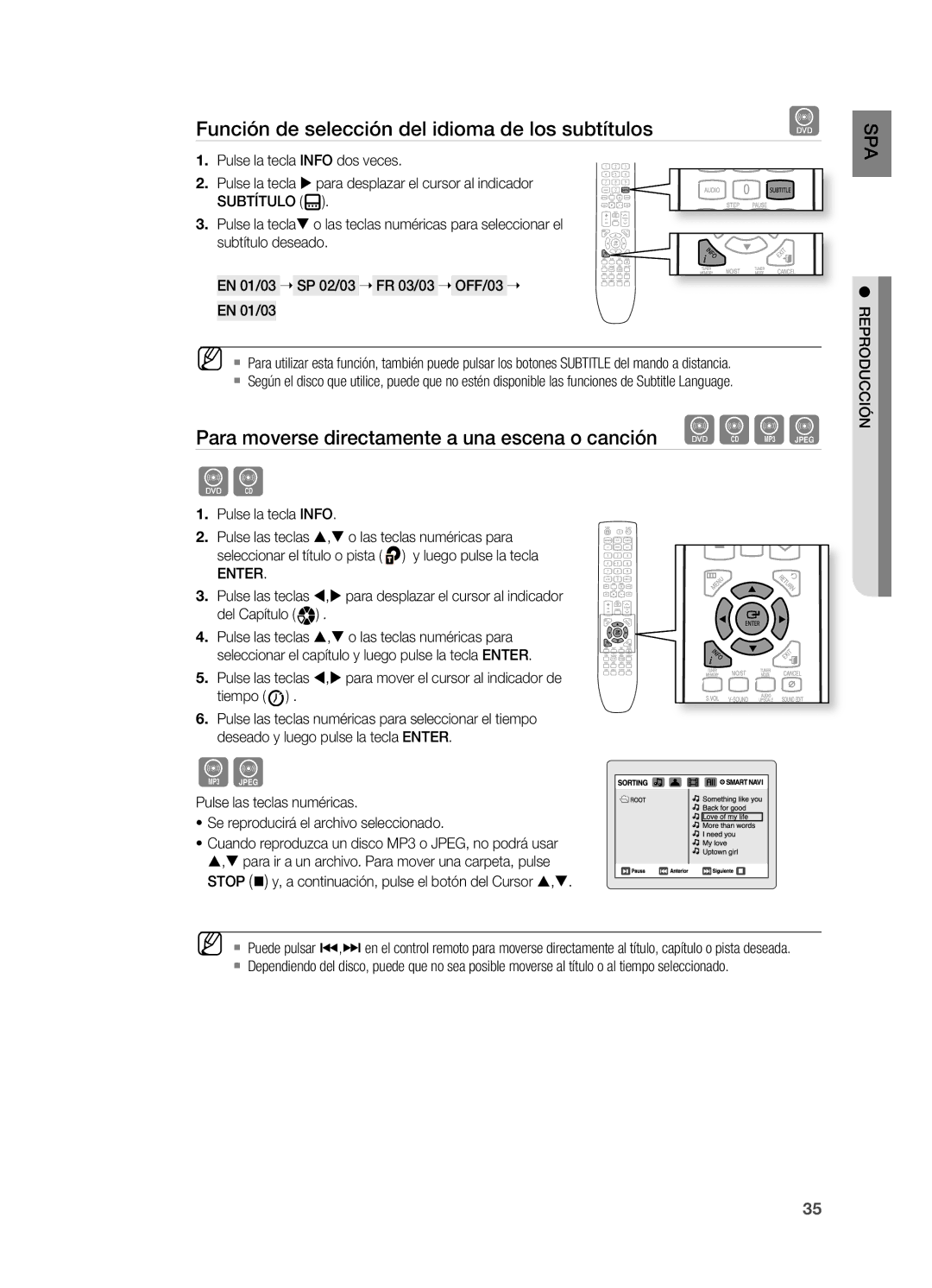 Samsung HT-X720T/XET manual Función de selección del idioma de los subtítulos, Enter 