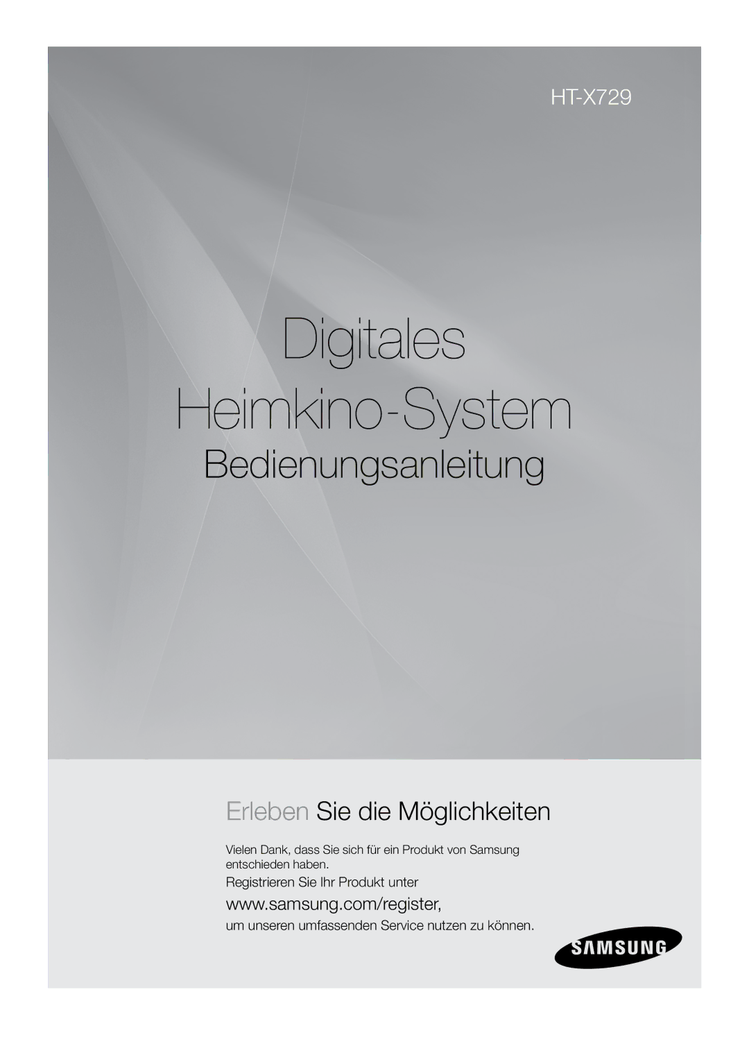 Samsung HT-X729T/XEG manual Digitales Heimkino-System 