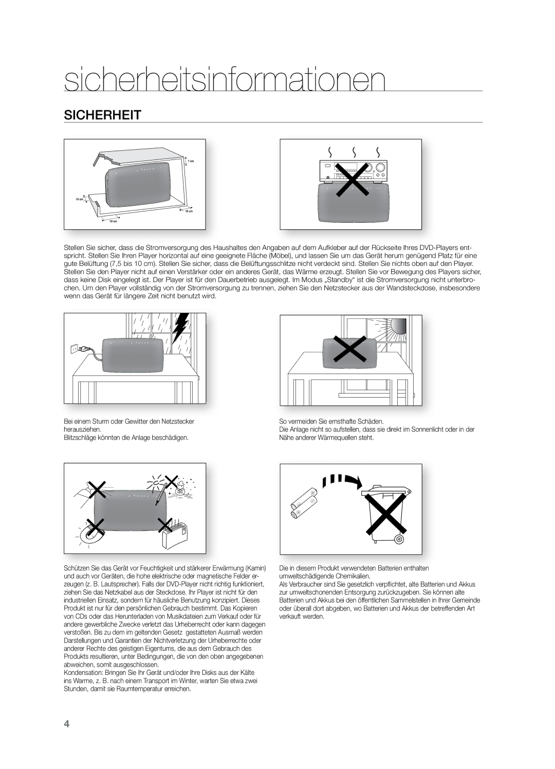 Samsung HT-X729T/XEG manual Sicherheit 