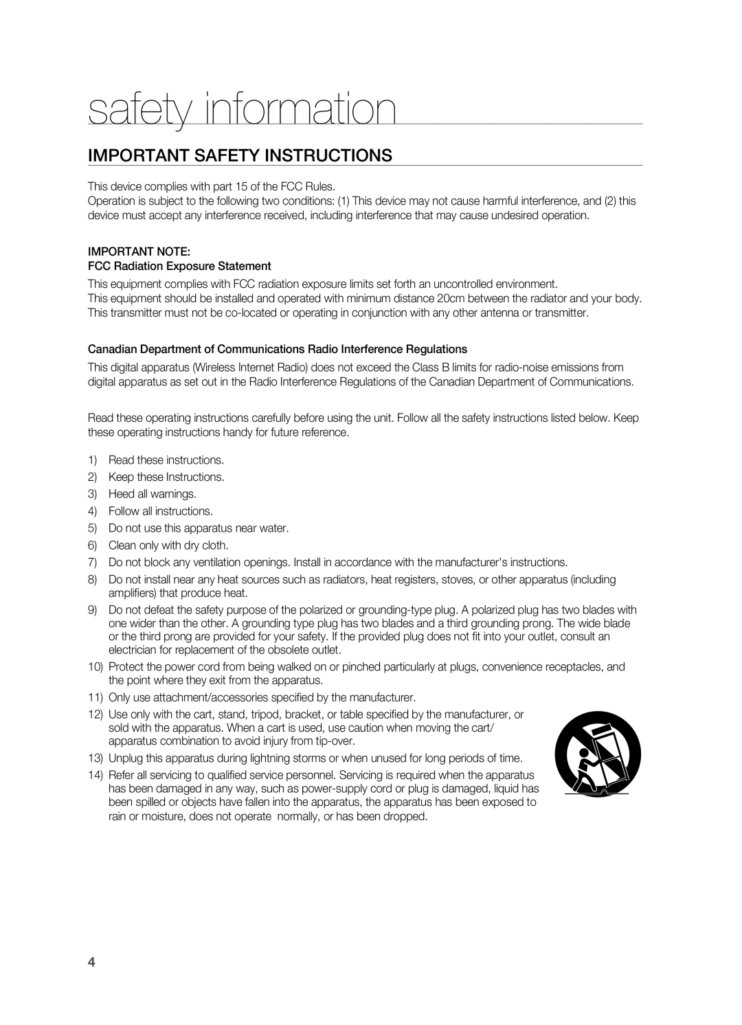 Samsung HT-X810 Important Safety Instructions, This device complies with part 15 of the FCC Rules, Important Note 