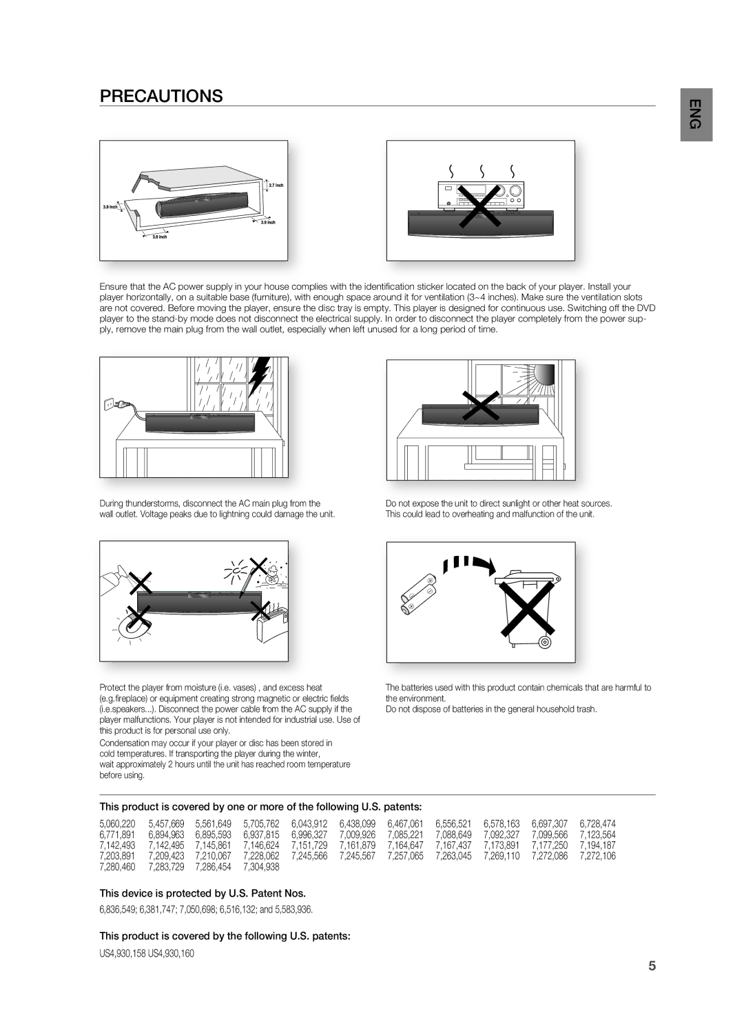 Samsung HT-X810 user manual PrECAUTIONS, Eng 