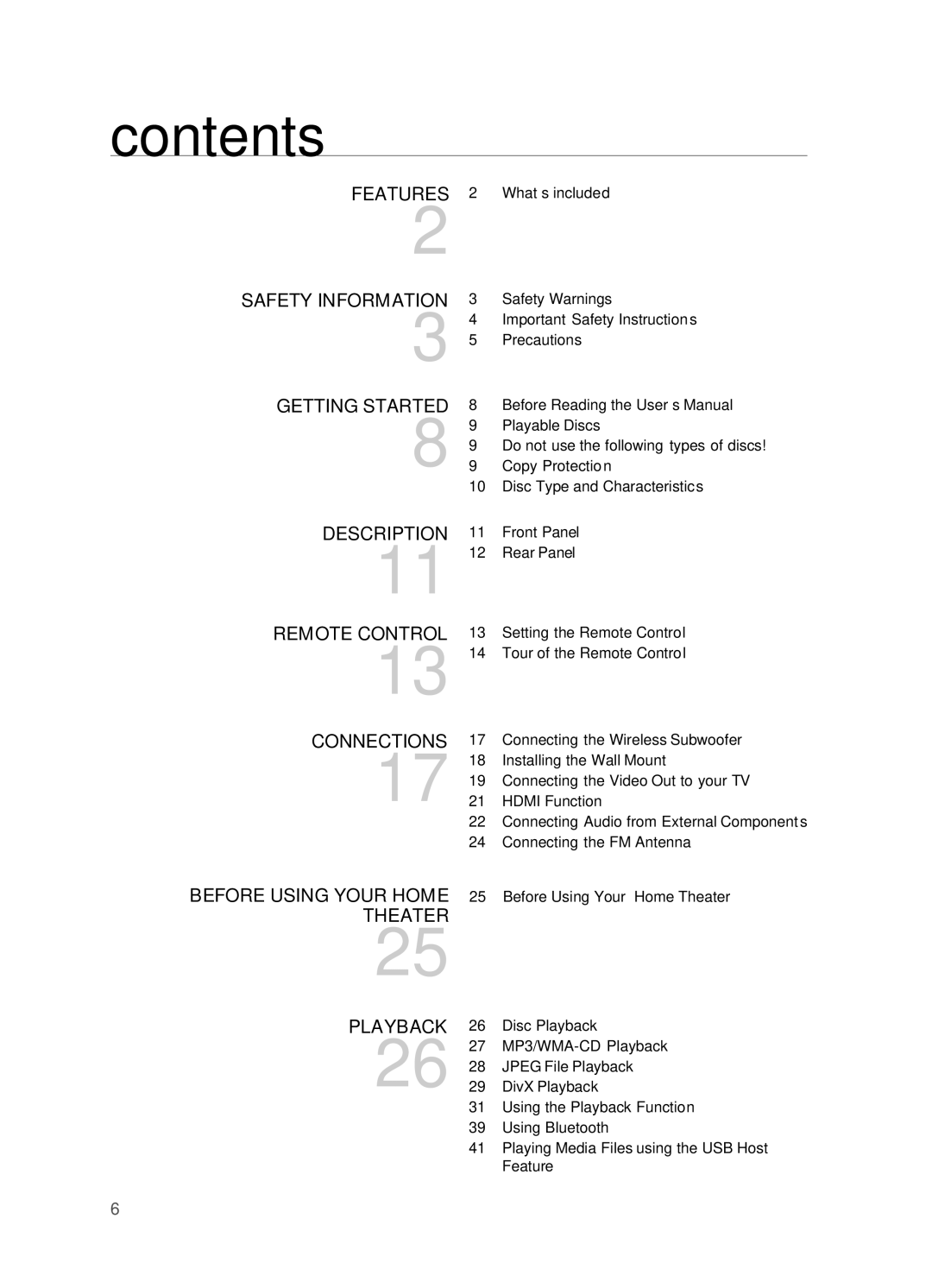 Samsung HT-X810 user manual Contents 