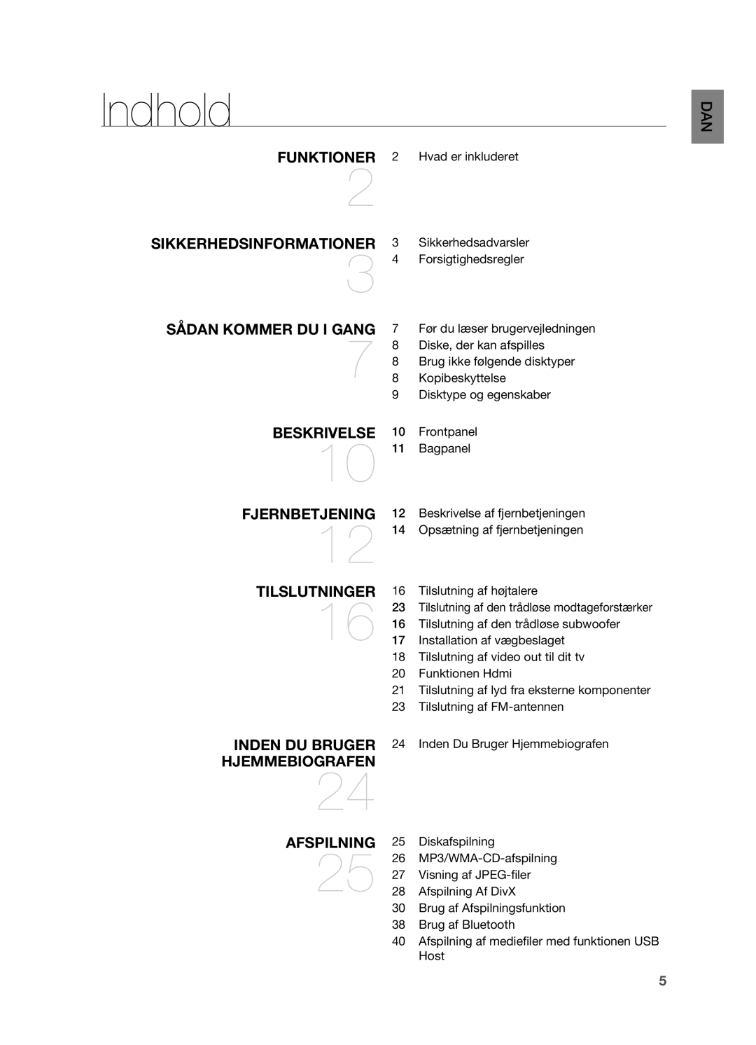 Samsung HT-X810R/XEE manual Indhold 