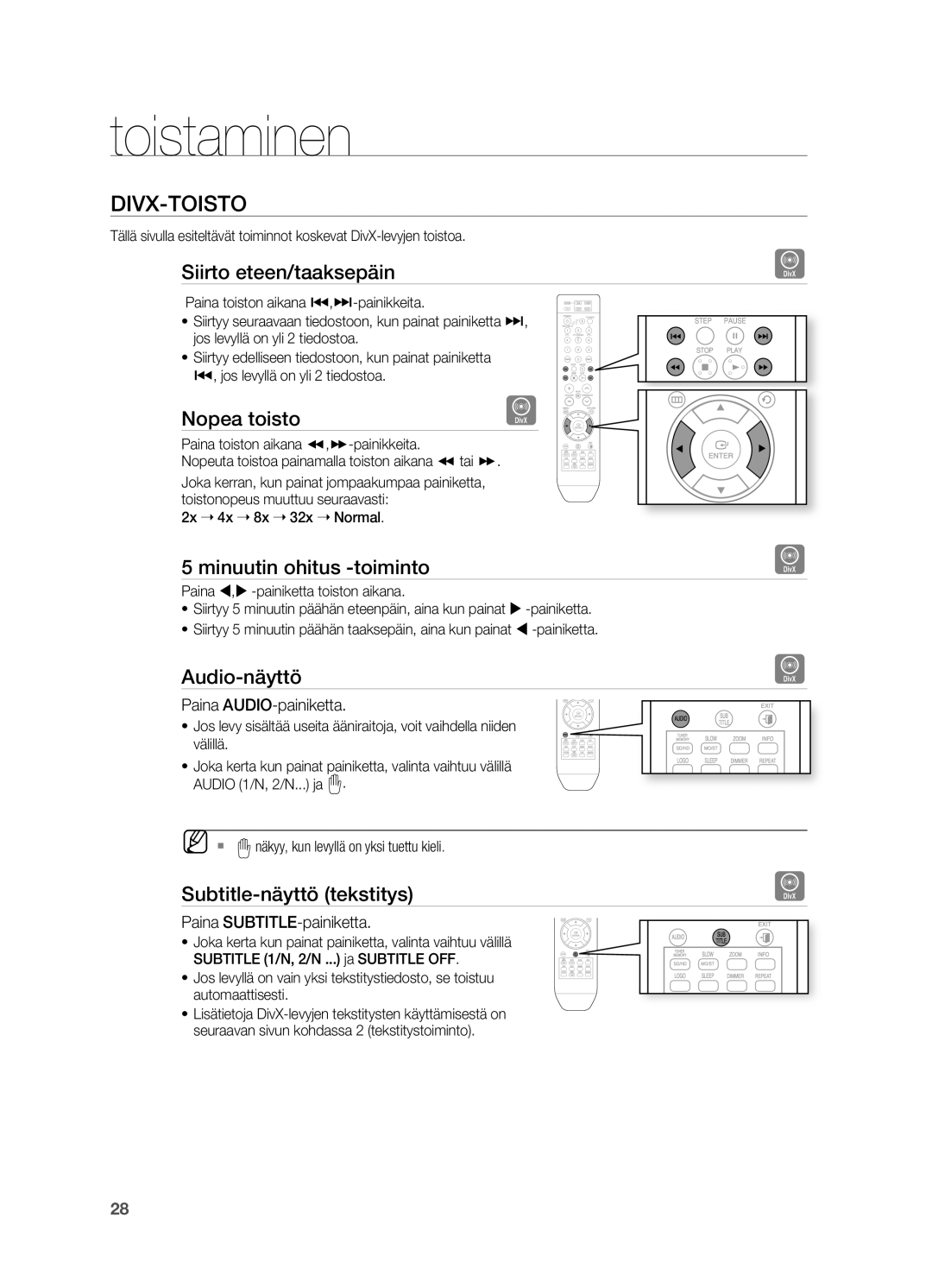 Samsung HT-X810R/XEE manual DIVX-ToISTo 