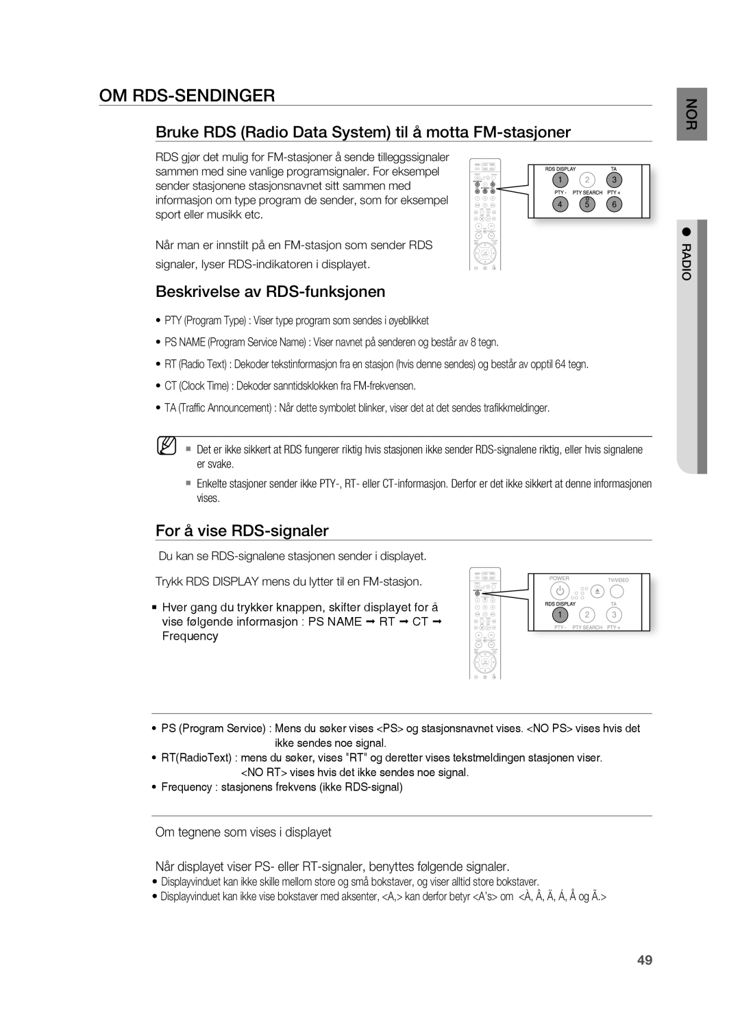 Samsung HT-X810R/XEE OM RDS-SENDINgER, Bruke RDS Radio Data System til å motta fM-stasjoner, Beskrivelse av RDS-funksjonen 