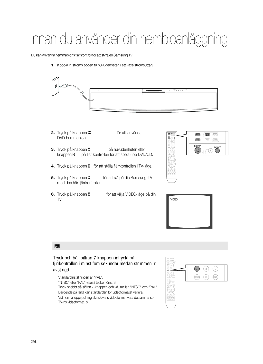 Samsung HT-X810R/XEE manual Innan du använder din hembioanläggning 