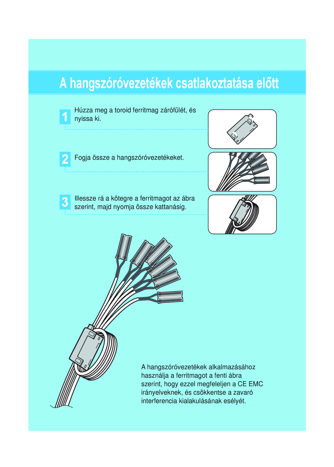 Samsung HT-XA100T/EDC, HT-XA100T/XEE manual Hangszóróvezetékek csatlakoztatása előtt 