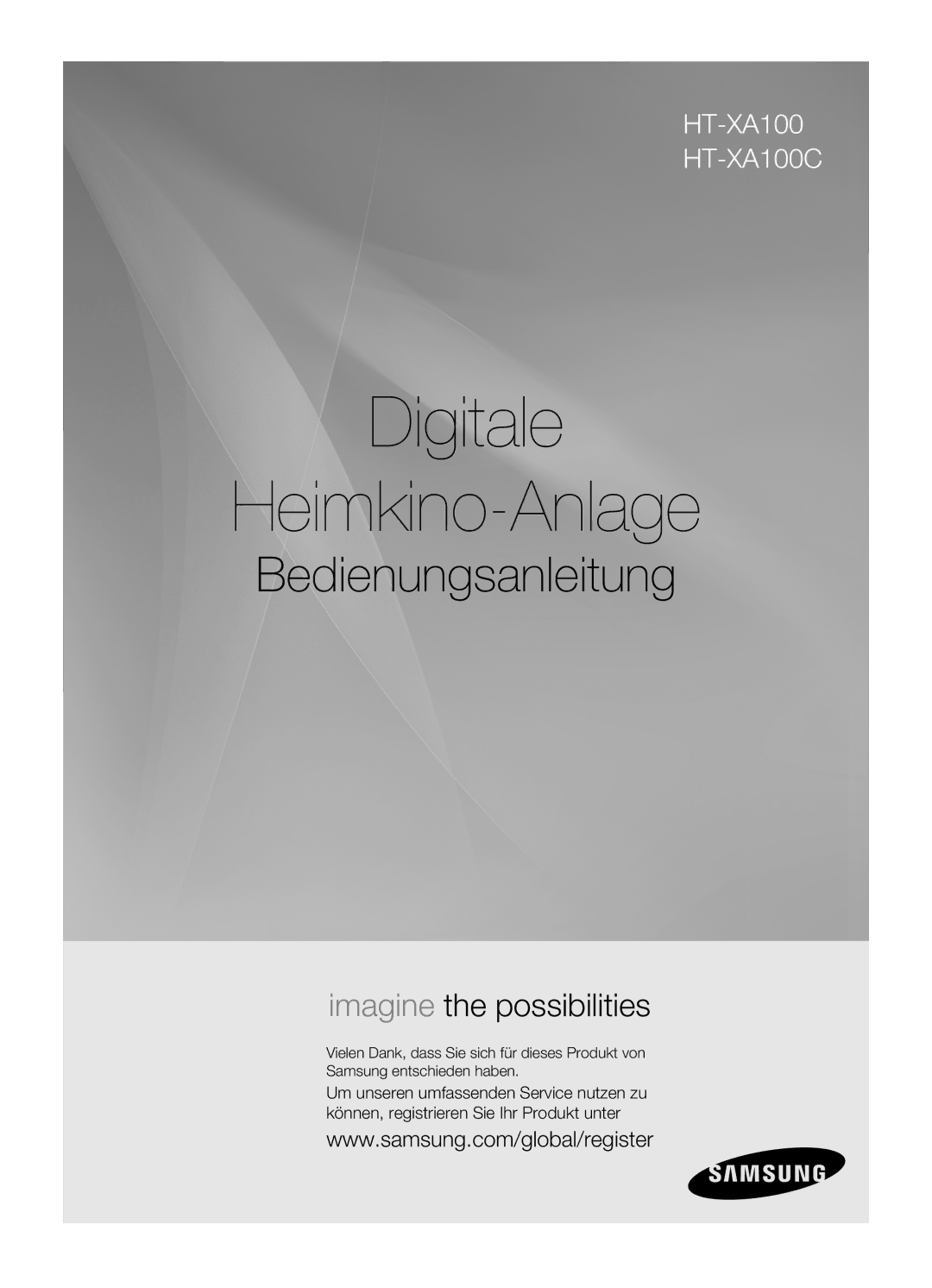 Samsung HT-XA100T/EDC, HT-XA100T/XEF, HT-XA100T/XEU manual Digitale Heimkino-Anlage 