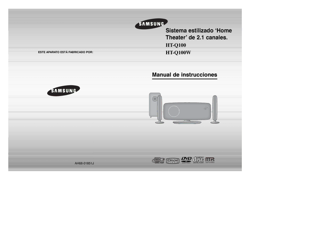 Samsung HT-Q100WR/ELS, HT-XQ100R/ELS, HT-Q100R/ELS, HT-Q100T/XET, HT-Q100T/XEC, HT-Q100T/OMX manual Manual de instrucciones 