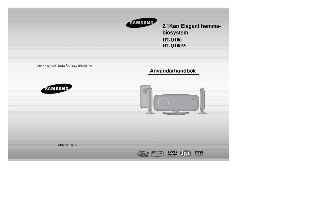 Samsung HT-Q100WR/ELS, HT-XQ100R/ELS, HT-Q100R/ELS, HT-XQ100WR/ELS, HT-Q100T/XEE, HT-XQ100T/XEE manual Betjeningsvejledning 