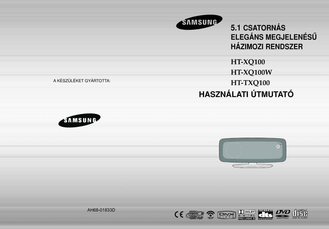 Samsung HT-XQ100T/XEF, HT-XQ100R/ELS, HT-TXQ100R/ELS, HT-XQ100T/XET, HT-XQ100T/XEC, HT-XQ100WR/ELS manual AH68-01833D 