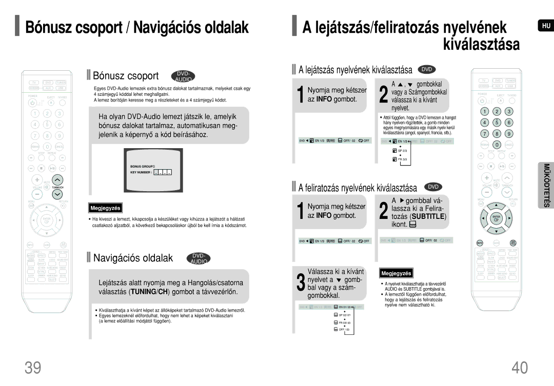 Samsung HT-XQ100WR/ELS, HT-XQ100R/ELS manual Gombokkal, Nyomja meg kétszer Gombbal vá, 1az Info gombot, Válassza ki a kívánt 