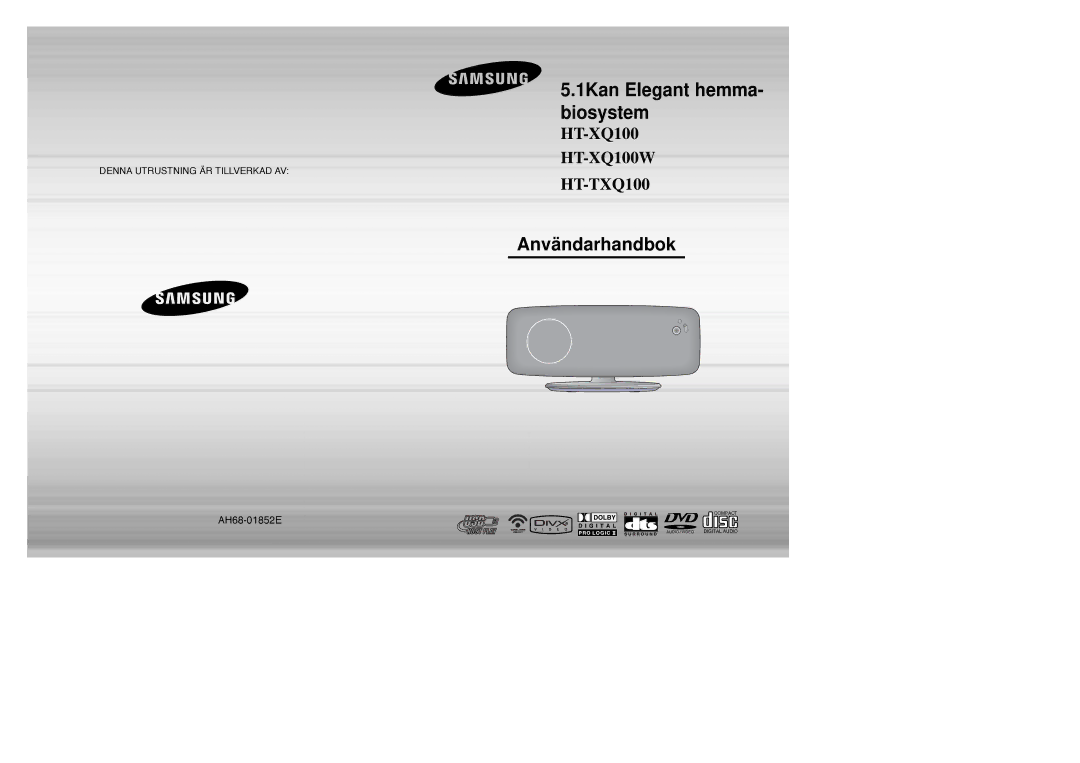 Samsung HT-Q100WR/ELS, HT-XQ100R/ELS, HT-Q100R/ELS, HT-XQ100WR/ELS, HT-Q100T/XEE, HT-XQ100T/XEE manual Användarhandbok 