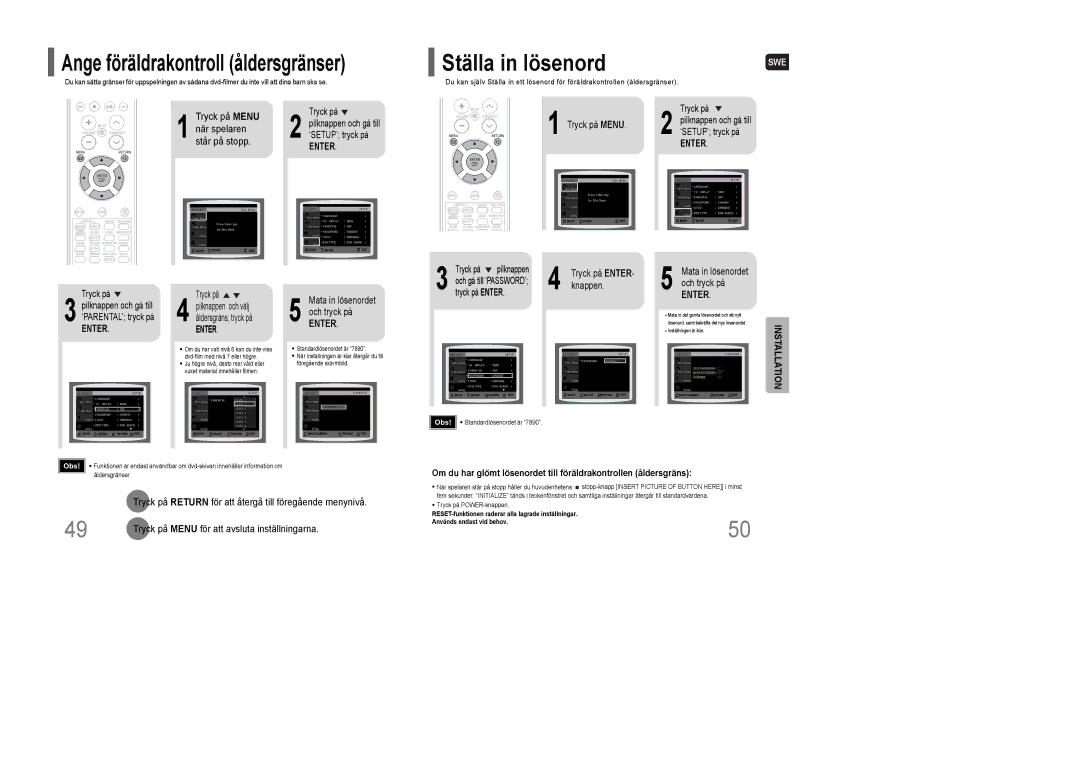 Samsung HT-XQ100T/XEE, HT-XQ100R/ELS, HT-XQ100WR/ELS manual Tryck på Menu, När spelaren, Står på stopp 